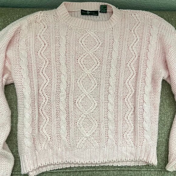 VTG Hunt Club Pink Crew Neck Knit Long Sleeve Sweater Size Large (14) - Picture 4 of 14